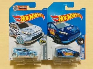 HOTWHEELS '12 FORD FIESTA フォード フィエスタ 2台 2色 水 青 ラリー Rally WRC SNOW HOTWHEELS Racing ホットウィールレーシング