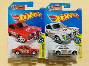 HOTWHEELS '70 FORD ESCORT RS1600 Castrol フォード エスコート アールエス カストロール 2台 2色 赤 白 Rally ラリー ホットウィール