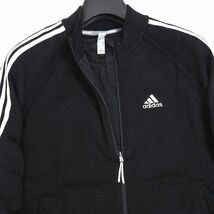 R254 新品 adidas GOLF アディダス ゴルフ 3ストライプス フルジップ ニット ジャケット ナイロン裏地付き L ブラック_画像4