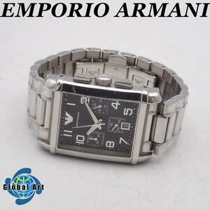 え02251/EMPORIO ARMANI エンポリオアルマーニ/クオーツ/メンズ腕時計/クロノグラフ/文字盤 ブラック/AR-0334/ジャンク