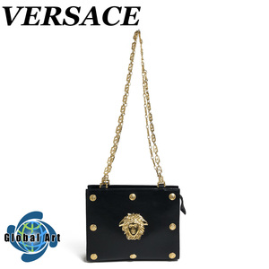 ●2D665/GIANNI VERSACE ジャンニヴェルサーチ/チェーンショルダーバッグ/ワンショルダー/肩掛け/メデューサ/ゴールド金具/ブラック/黒