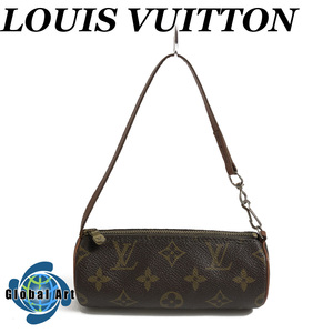 ●2D694/Louis Vuitton ルイヴィトン/ポーチ/ミニハンドバッグ/パピヨンポーチ付属/モノグラム/ゴールド金具/LVロゴ/ブラウン/茶