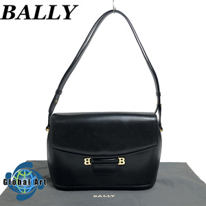 ●2D709/BALLY バリー/2wayショルダーバッグ/セミショルダーバッグ/肩掛け/Bロゴ/B金具ロゴ/ゴールド金具/レザー/フォーマル/ブラック/黒