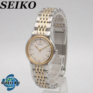 え02317/SEIKO セイコー/クレドール/クオーツ/レディース腕時計/SS×18KT/HATTORI SEIKO/コンビ/文字盤 ホワイト/7371-0090/ジャンク