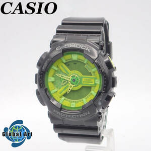 え02284/CASIO カシオ/G-SHOCK/ハイパーカラーズ/クオーツ/メンズ腕時計/ブラック×グリーン/GA-110B