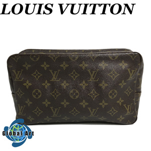 ●2D510/Louis Vuitton ルイヴィトン/トゥルーストワレット/コスメポーチ/モノグラムキャンバス/LVロゴ/レザー/ゴールド金具/ブラウン/茶