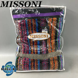 ★E02449【未使用保管品】MISSONI ミッソーニ/タオルケット/ストリシア/サイズ 140㎝×200㎝/マルチカラー/綿100%