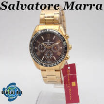 え03282【デッドストック級】Salvatore Marra サルバトーレマーラ/電波ソーラー/メンズ腕時計/クロノグラフ/SM15116_画像1