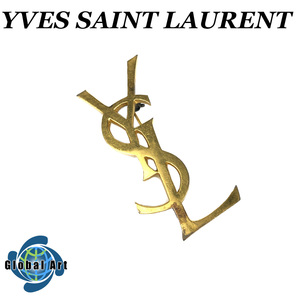 ●2D899/Yves Saint Laurent イヴサンローラン/ブローチ/YSLロゴ/ゴールド/イブサンローラン/ロゴ/ゴールド金具