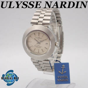 え03289【デッドストック級】ULYSSE NARDIN ユリスナルダン/自動巻/メンズ腕時計/クロノメーター/文字盤 シルバー/36.000