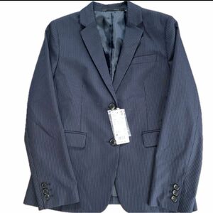 UNIQLO ユニクロ　ストレッチジャケット(M)　紺色　ストライプ　新品　タグ付き　入学式　卒業式　就活　