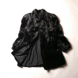 最高級 ミンクコート ファーコート リアルファー ブラック 上質 サイズ11 24-0325bu08