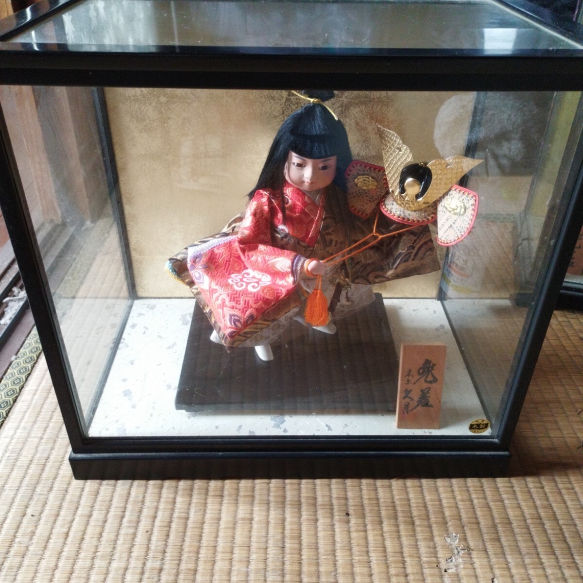 Satsuki doll Helmet difference Samurai doll Kuzuki Glass case Japanese doll collection Figurine, season, Annual event, children's day, May doll