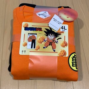 ドラゴンボール 裏起毛　フリース上下セット ルームウェア　パジャマ　大きいサイズ　4L 長袖　長ズボン