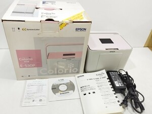 管理1344 EPSON Colorio me コンパクトフォトプリンタ E-530P カラー液晶 高速赤外線通 ピンク 通電のみ 現状品