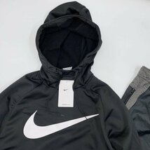 ☆新品☆NIKE ナイキ Therma-FIT ビッグ スウッシュ フリース フーディ & テーパード パンツ セット 上下 CU6240-010 DQ5408-071 黒 灰 XL_画像3