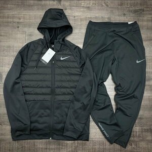 * новый товар *NIKE Nike Therma-FIT с хлопком hybrid жакет & Pro многофункциональный теплый брюки комплект верх и низ CZ4343 CZ2204 -010 чёрный XL