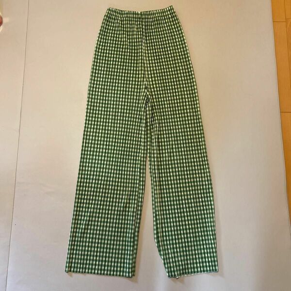 【未使用】ISOOKCheck pleated pants / チェックプリーツパンツ