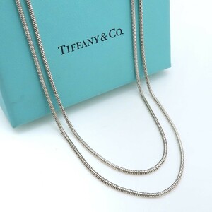 極希少 美品 Tiffany&Co. ティファニー ロング スネーク チェーン シルバー ネックレス SV925 81cm HH303