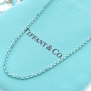 極希少 美品 Tiffany&Co. ティファニー ブルー ミディアム シルバー ネックレス チェーン AG925 SV 45cm HH309