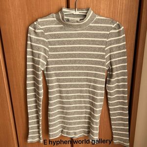 E hyphen world gallery タートルネック セーター ボーダー ニット