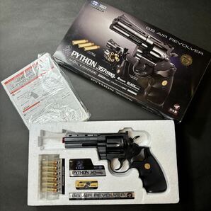 銃 エアガン トイガン BBエアーリボルバー コルト バイソン 357マグナム BB AIR REVOLVER COLT PYTHON 357mag 4インチ ブラックモデルの画像1