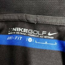 B757 NIKE GOLF ナイキ ゴルフ 半袖 ポロシャツ L スミクロ ブルー ボーダー スウッシュ 刺繍 DRI FIT ドライフィット トレーニング ウェア_画像7