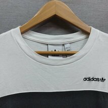 C24 adidas originals アディダス オリジナルス 半袖 Tシャツ O ホワイト ブラック バイカラー CLASSICS トレフォイル ロゴ プリント_画像2