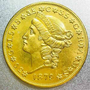 試鋳貨幣 ステラ リバティヘッド 20ドル金貨 1879年 レプリカコインの画像1