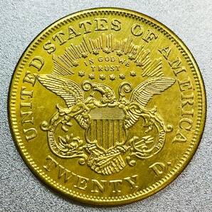 リバティヘッド 20ドル金貨 1876年 TWENTY D レプリカコインの画像2