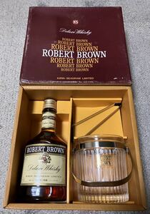 【古酒　未開栓】キリンシーグラム　ロバートブラウン アイスペールトング付き　ウイスキー ROBERT BROWN Deluxe Whisky 箱付　現状品