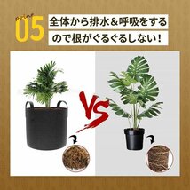 不織布 プランター ポット フェルト 5ガロン 5個 野菜 果樹 植木鉢 ベランダ 家庭菜園 ガーデン 園芸 軽い 軽量 ガーデニング 果物 栽培袋_画像6