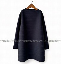 ★Belles*★新品★送料185円*春*ブラック*黒*ウェーブプリーツチュニック*定番人気*ボトルネック*ご旅行に*ヒップラインをカバー*20207*_画像7