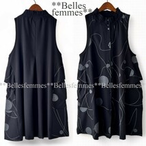 ★Belles*★新品★送料185円*春*エレガント*モードなロングベスト*オールシーズンジレ*たっぷり長め丈コクーンベスト*598*ブラック*M～L._画像1