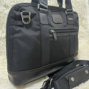 極美品 ●TUMI トゥミ 2way ビジネスバッグ ブリーフケース ALPHA BRAVO EARLE アルファ ブラボー アール ブラックレザー バリスティック