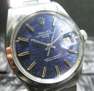 希少モザイク文字盤！　メンテナンス&調整済み　ロレックス ROLEX オイスターパーペチュアル デイト 腕時計　メンズ　ロレックス純正ブレス