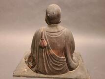 ◆木彫 玉眼 弘法大使 坐像◆ 仏教美術高僧像地蔵菩薩親鸞法然_画像8