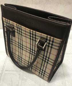 中古品 Burberry　バーバリーノバチェックキャンバストートバッグ　ミニトートバッグ