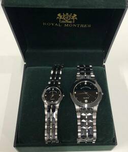 未使用保管品　ROYAL MONTRES ペア時計　動作未確認　（劣化汚れ有）ギャランティカード・ケース有