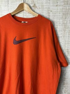 ☆超ビッグサイズ US古着 NIKE ナイキ プリント Tシャツ スポーツ オレンジ【2XL/XXL】コットン　　　　　　　◆4423◆