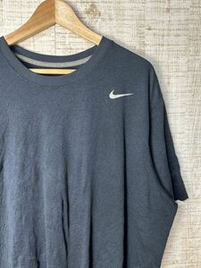 ☆超ビッグサイズ US古着 NIKE ナイキ スポーツ Tシャツ DRI-FIT 速乾 ドライ ネイビー紺【2XL/XXL】ポリエステル　　　　　　　◆4440◆