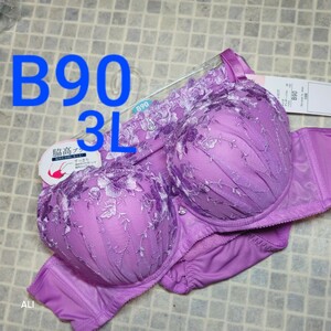 300円スタート　●3-88　新品　B90　3L　ブラジャー＆ショーツセット　ラグジュアリー　綺麗なお色です　女装さんにも♪　　　　