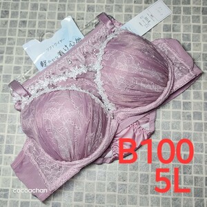 300円スタート　●9-39　新品　B100　5L　ブラジャー＆ショーツセット　めっちゃ可愛い♪　ラグジュアリー　高級感　女装さんにも♪