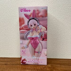 [ unopened ] Super Sonico BiCute Bunnies Figure Pink ver. Super Sonico figure ba knee 
