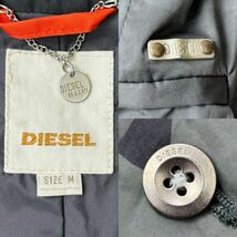 美品◎スカル/パイピング/L位/ディーゼル/テーラードジャケット ナイロン アンコン 迷彩 メタルボタン DIESEL カモフラ ドクロ 総柄 メンズ_画像9