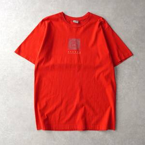 希少 USA製 OLD STUSSY ステューシー Tシャツ Lサイズ 00年代初期 両面プリント カットソー ロゴ 半袖 赤 レッド