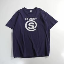 希少 USA製 銀タグ 2000年代初期 OLD STUSSY Tシャツ XLサイズ シングルステッチ ネイビー ロゴ 古着 ヴィンテージ_画像1