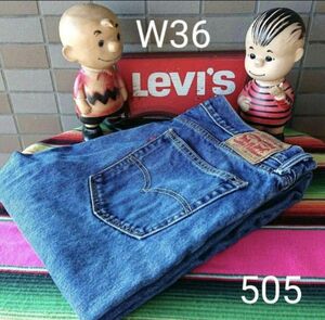 a060 levis リーバイス 505 W36 ダメージ クラッシュ ビッグサイズ 大きい ジーンズ デニム 男性