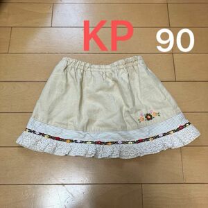 スカート 女の子 KP フリル レース お花の刺繍