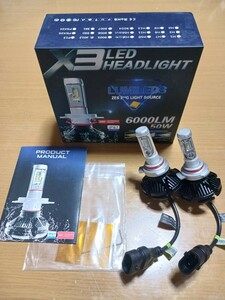 ★フィリップス　X3 LEDヘッドライト6000 LM★　HIR2適応　イエローフィルム付き　